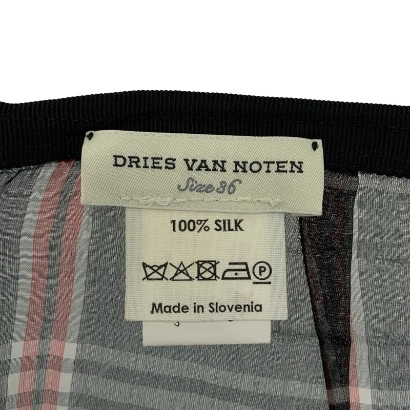 DRIES VAN NOTEN / ドリスヴァンノッテン | 2013SS | シルク サイドジップ チェック シアーパンツ | 36 | レディース