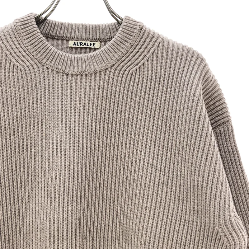 AURALEE / オーラリー | SUPER FINE WOOL RIB KNIT BIG P/O リブ クルーネックニット | 0 | メンズ