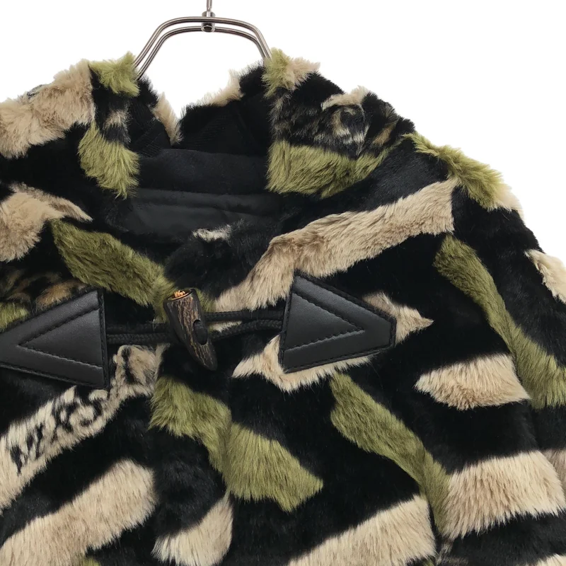 VERSACE / ヴェルサーチ | グレカ フェイクファー ダッフルコート | 52 | メンズ