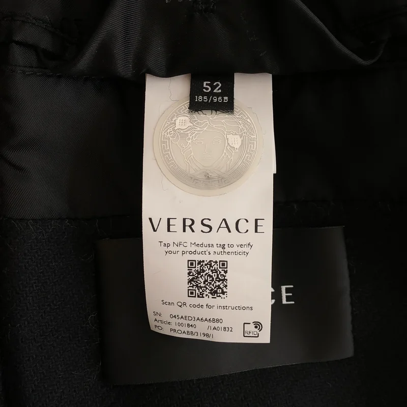 VERSACE / ヴェルサーチ | グレカ フェイクファー ダッフルコート | 52 | メンズ