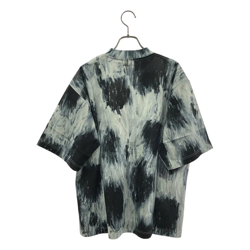 MARNI / マルニ | ブラシストロークプリント モックネック ロゴ Tシャツ | 46 | メンズ
