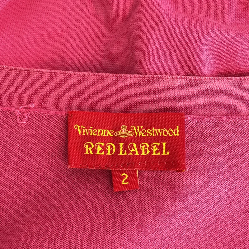 VIVIENNE WESTWOOD RED LABEL / ヴィヴィアンウエストウッドレッドレーベル | コットン ロゴ刺しゅう Vネック ニットカーディガン | 2 | レディース