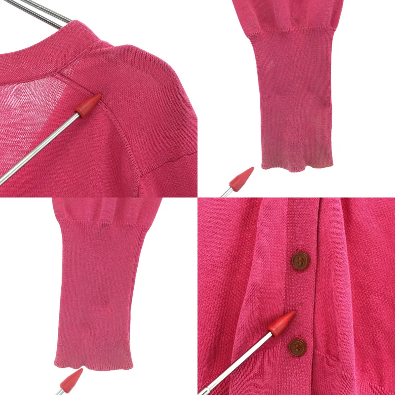 VIVIENNE WESTWOOD RED LABEL / ヴィヴィアンウエストウッドレッドレーベル | コットン ロゴ刺しゅう Vネック ニットカーディガン | 2 | レディース