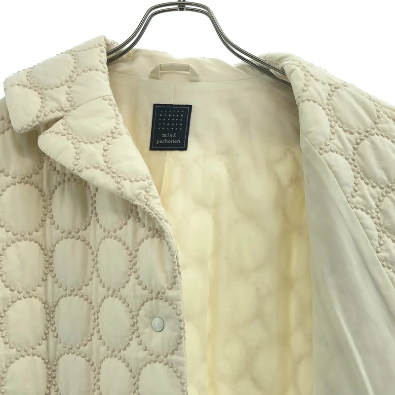 mina perhonen / ミナペルホネン | 2023AW | tambourine quilting coat タンバリン 刺しゅう キルティングコート | 38 | レディース