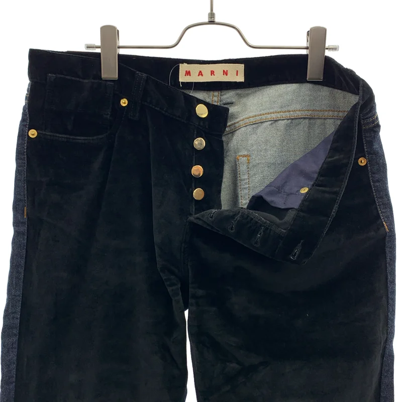 MARNI / マルニ | ベロア 切替 テーパードデニムパンツ | 27 | レディース