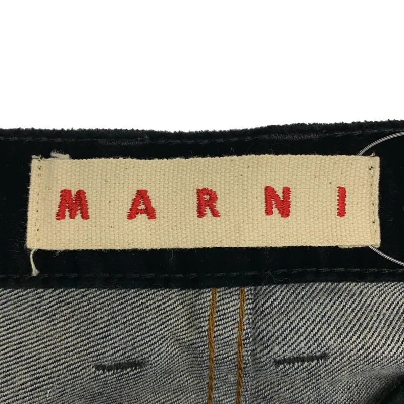 MARNI / マルニ | ベロア 切替 テーパードデニムパンツ | 27 | レディース