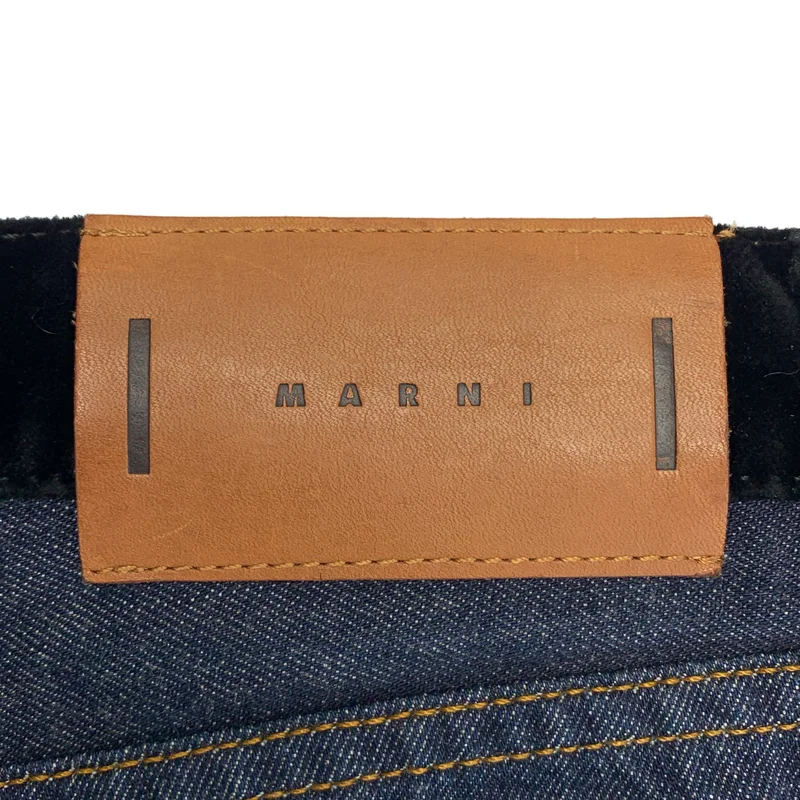 MARNI / マルニ | ベロア 切替 テーパードデニムパンツ | 27 | レディース