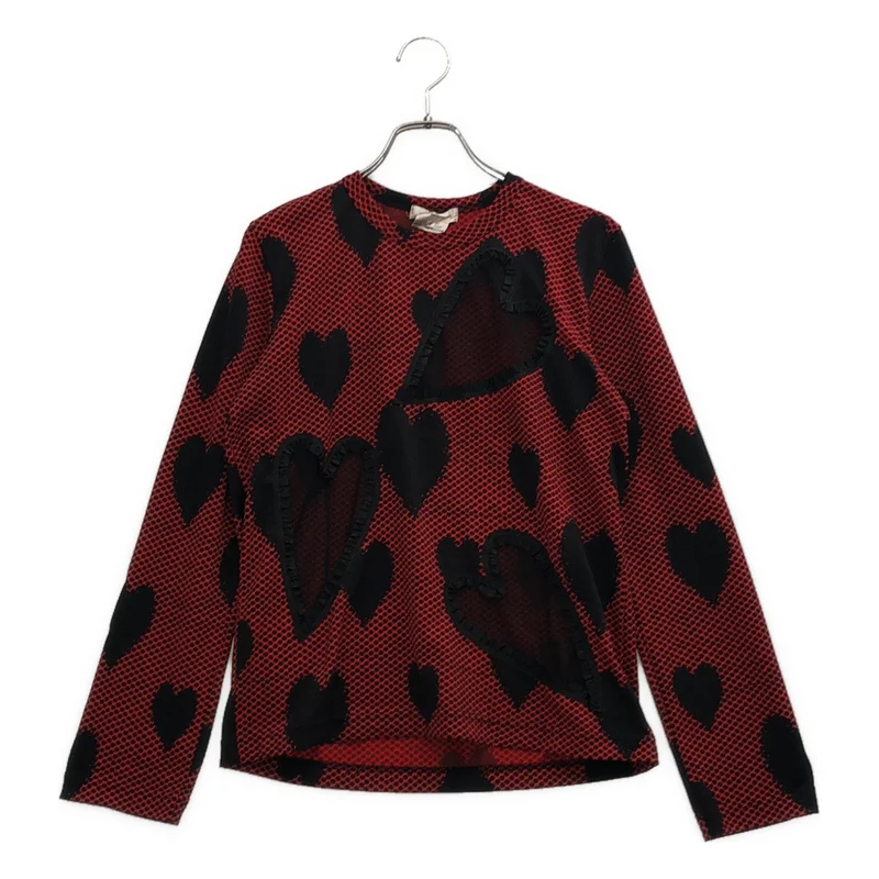 COMME des GARCONS / コムデギャルソン | 2008AW | ドット ハートプリント クルーネックカットソー | S | レディース