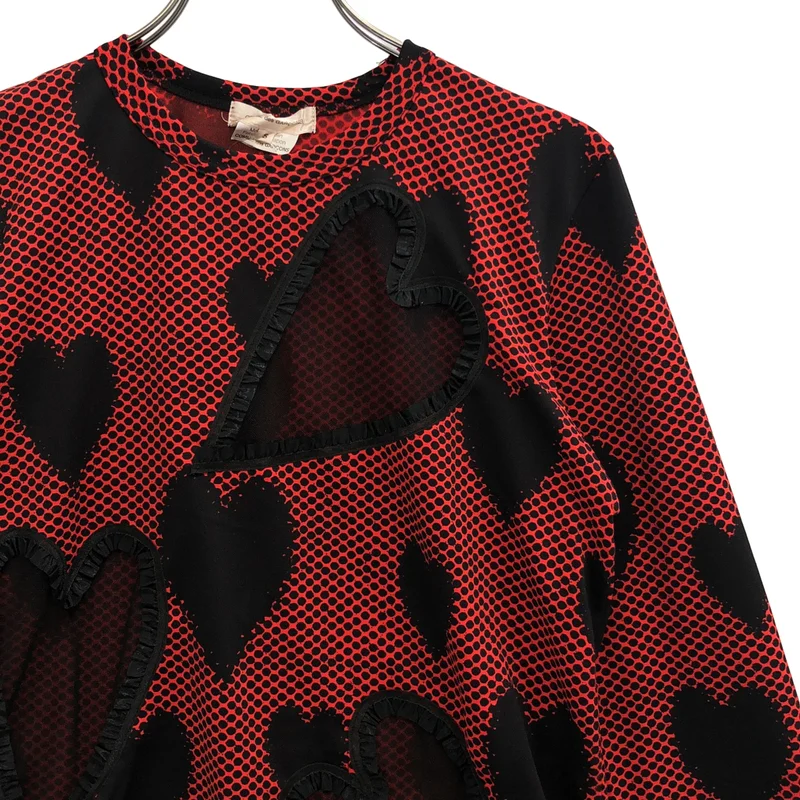 COMME des GARCONS / コムデギャルソン | 2008AW | ドット ハートプリント クルーネックカットソー | S | レディース