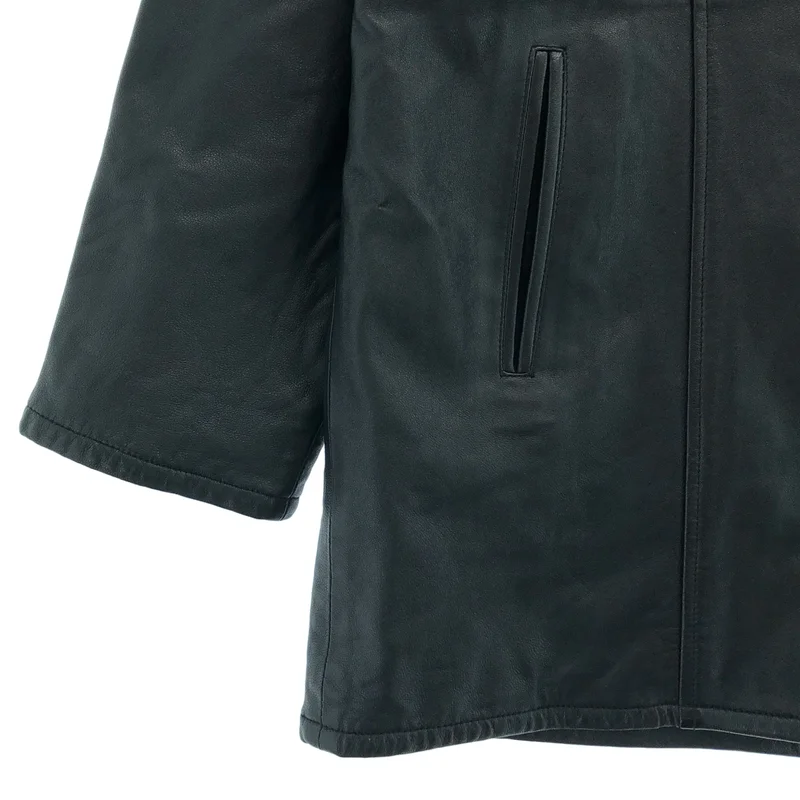 YVES SAINT LAURENT rive gauche / イヴサンローランリヴゴーシュ | 1990s | ヴィンテージ レザー 総柄裏地 リバーシブル ショールカラージャケット | 34 | レディース