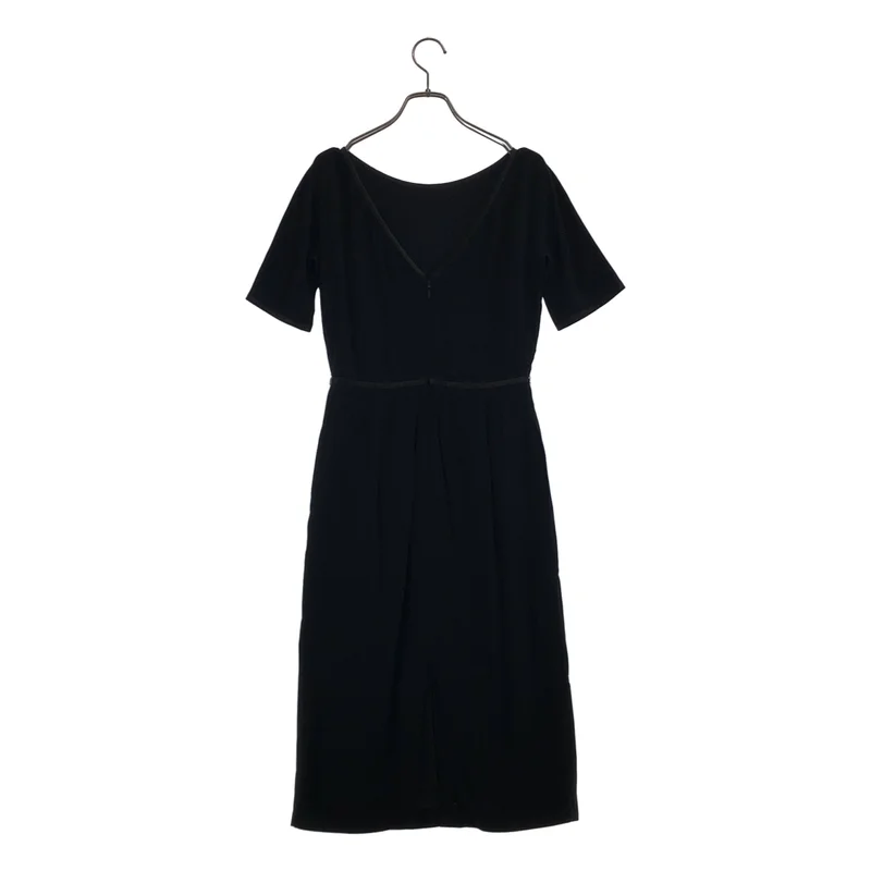 GUCCI / グッチ | サテンパイピング Vネック ワンピース | 38 | レディース