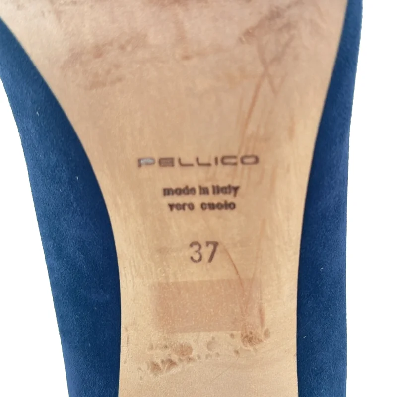 PELLICO / ペリーコ | スエード レザー チャンキーヒール パンプス | 37 | レディース