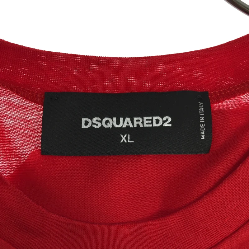 DSQUARED2 / ディースクエアード | ロゴプリント アシンメトリー ノースリーブワンピース | XL | レディース