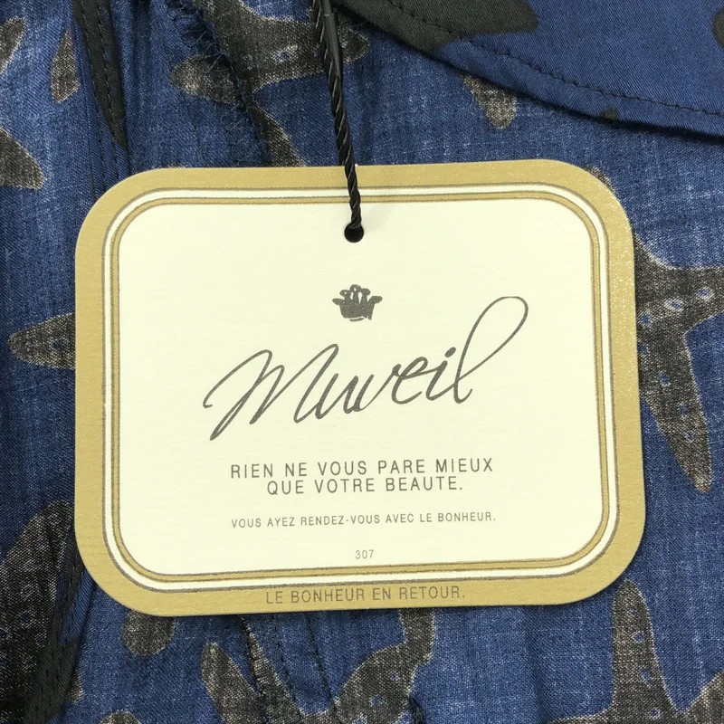 MUVEIL / ミュベール | レーヨン スタープリント タック プルオーバー ブラウス シャツ | 38 | レディース