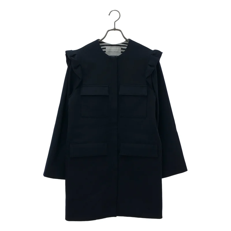BORDERS at BALCONY / ボーダーズアットバルコニー | 2024SS | SHOULDER FRILL COAT / ウール混 ショルダーフリルコート | 36 | レディース