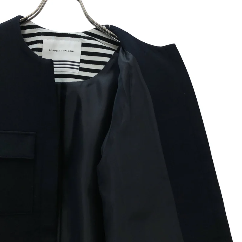 BORDERS at BALCONY / ボーダーズアットバルコニー | 2024SS | SHOULDER FRILL COAT / ウール混 ショルダーフリルコート | 36 | レディース