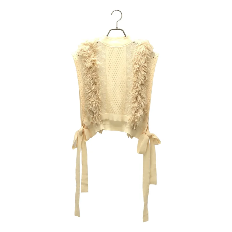 LEINWANDE / ラインヴァンド | Mixed Fringe Crop Top ニットベスト | F | レディース