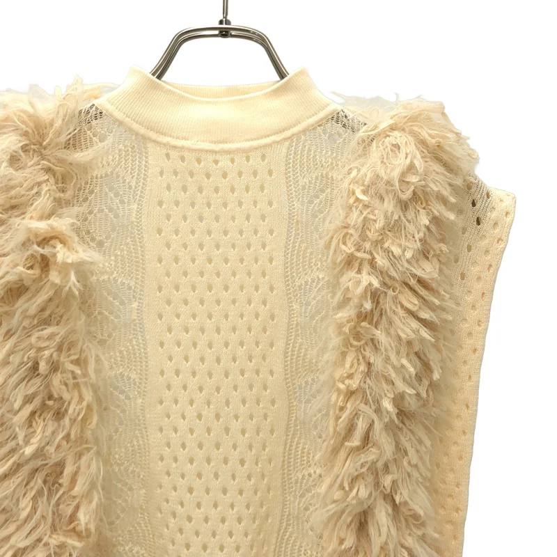 LEINWANDE / ラインヴァンド | Mixed Fringe Crop Top ニットベスト | F | レディース