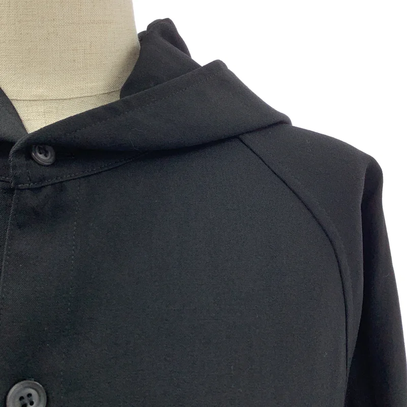 YOHJI YAMAMOTO +NOIR / ヨウジヤマモトプリュスノアール | 2019AW | ウールギャバ アシンメトリー フーデッドドレス | 1 | レディース
