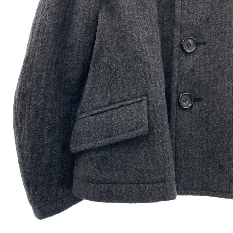tricot COMME des GARCONS / トリココムデギャルソン | 2015AW | 縮絨加工 ラウンドカラー ジャケット | M | レディース