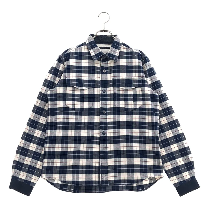White Mountaineering / ホワイトマウンテニアリング | Cotton Oxford Check Back Darts Elbow Patched Shirt / コットン オックスフォード バックダーツ エルボーパッチ チェックシャツ | 1 | メンズ