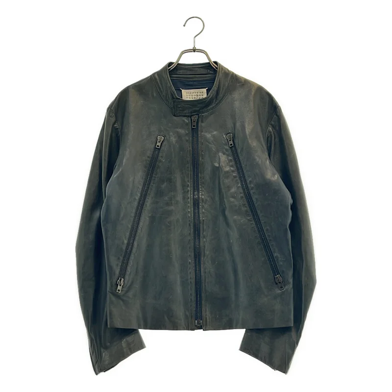 Maison Martin Margiela / メゾンマルタンマルジェラ | 2014SS | 5ZIP LEATHER RIDERS JACKET 八の字 シープレザー ライダースジャケット | 46 | メンズ