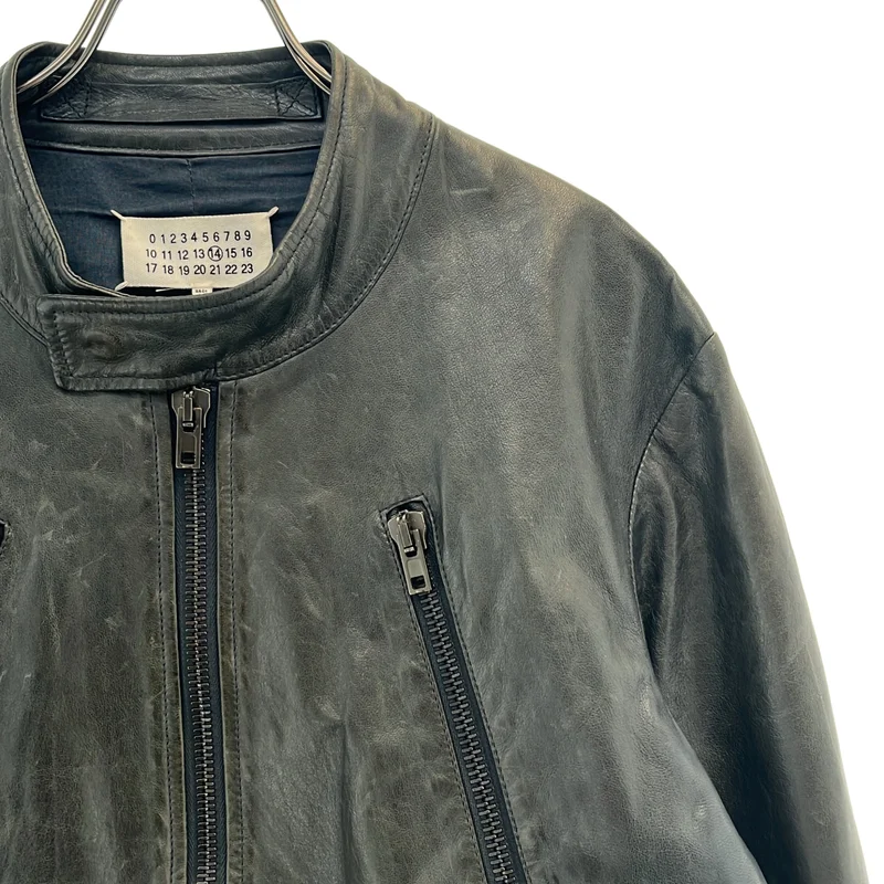 Maison Martin Margiela / メゾンマルタンマルジェラ | 2014SS | 5ZIP LEATHER RIDERS JACKET 八の字 シープレザー ライダースジャケット | 46 | メンズ