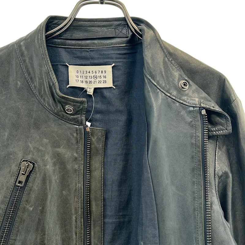 Maison Martin Margiela / メゾンマルタンマルジェラ | 2014SS | 5ZIP LEATHER RIDERS JACKET 八の字 シープレザー ライダースジャケット | 46 | メンズ