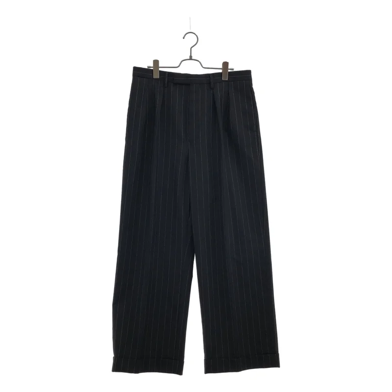 DRIES VAN NOTEN / ドリスヴァンノッテン | ウール ストライプ ワイドスラックス | 50 | メンズ