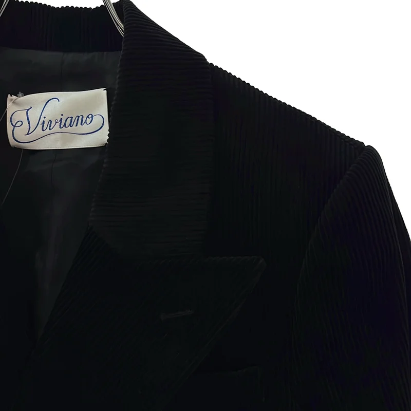 VIVIANO / ヴィヴィアーノ | 2026AW | フラワー刺しゅう ノッチドラペル コーデュロイ テーラードジャケット | S | レディース