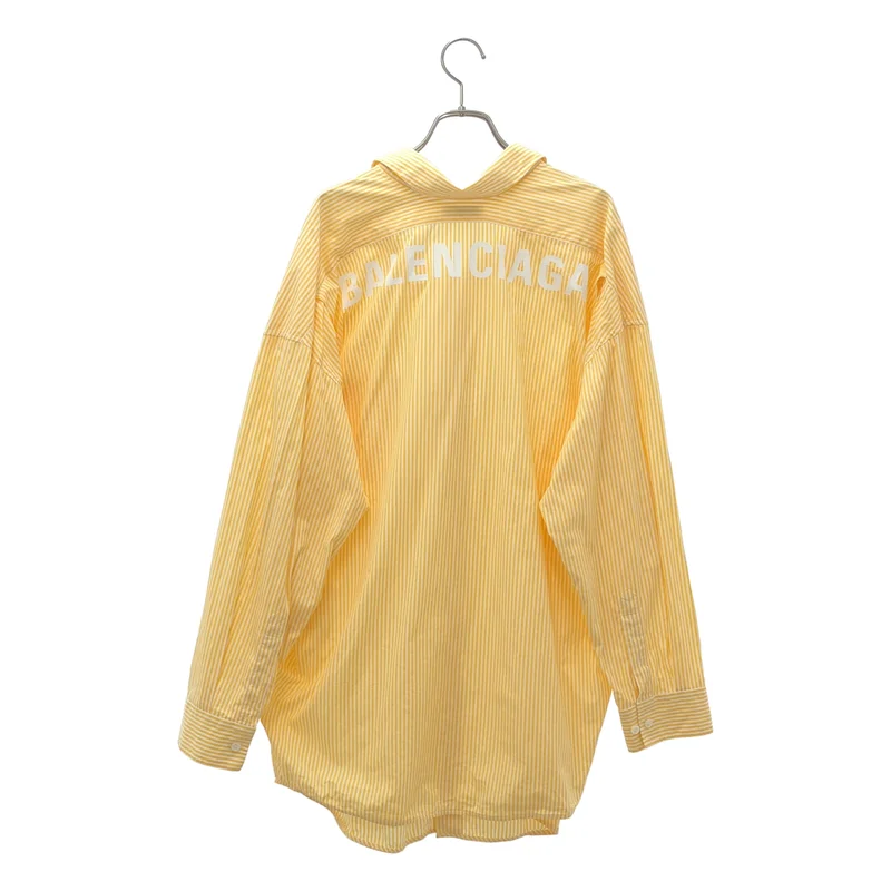 BALENCIAGA / バレンシアガ | 2020SS | コットン ストライプ バックロゴ オーバーシャツ | 32 | メンズ