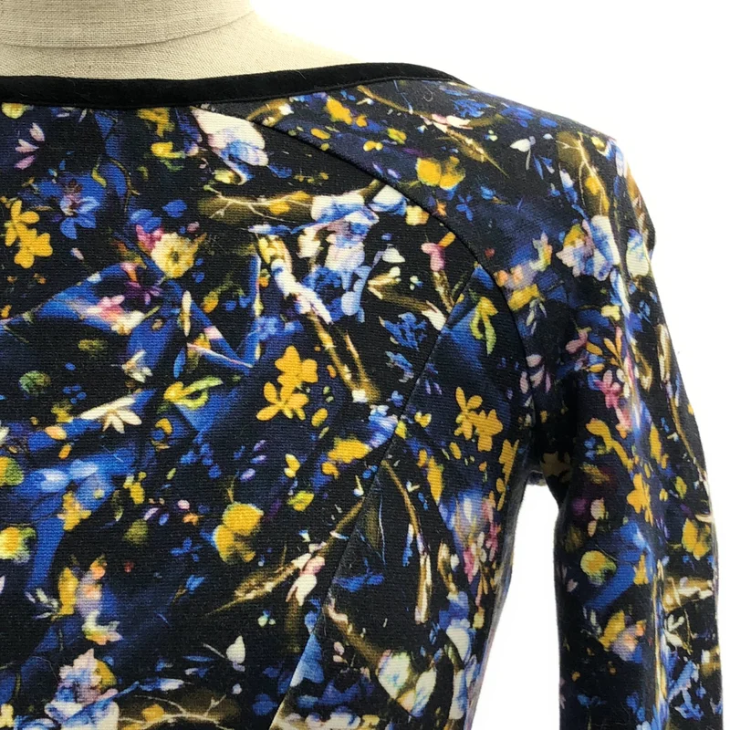 ERDEM / アーデム | コットンストレッチ フラワープリント 7分丈ワンピース | 6 | レディース