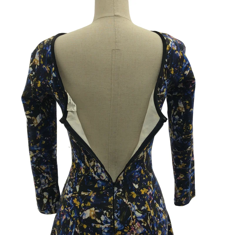 ERDEM / アーデム | コットンストレッチ フラワープリント 7分丈ワンピース | 6 | レディース