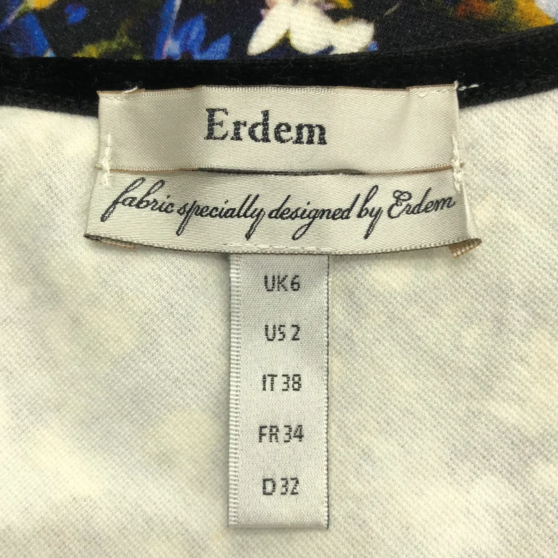 ERDEM / アーデム | コットンストレッチ フラワープリント 7分丈ワンピース | 6 | レディース