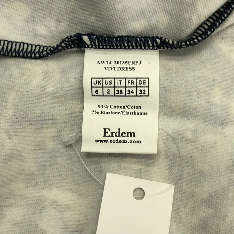 ERDEM / アーデム | コットンストレッチ フラワープリント 7分丈ワンピース | 6 | レディース