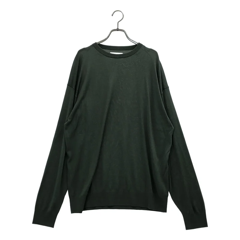 【美品】  Graphpaper / グラフペーパー | 2025AW | High Gauge L/S Oversized Crew Neck Knit ハイゲージ オーバーサイズ ニット | 2 | グリーン | メンズ Graphpaper / グラフペーパー | 2025AW | High Gauge L/S Oversized