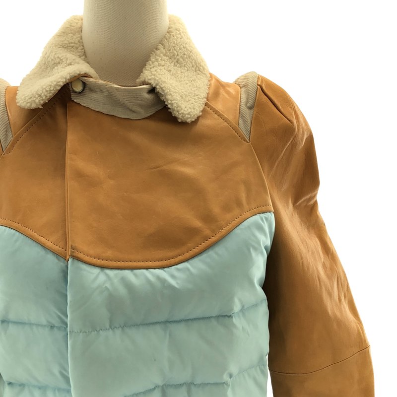 UNDER COVER  / アンダーカバー | 2008AW | UNREALREALCLOTHES期 レザー 異素材切替 ベルテッド ライダースコート | 1 | レディース