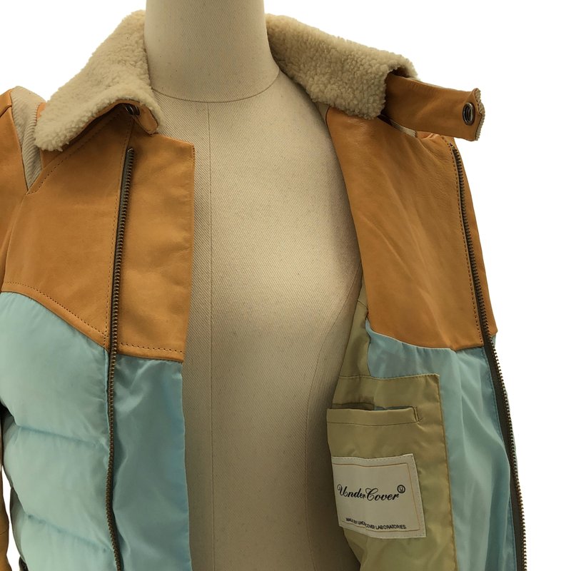 UNDER COVER  / アンダーカバー | 2008AW | UNREALREALCLOTHES期 レザー 異素材切替 ベルテッド ライダースコート | 1 | レディース