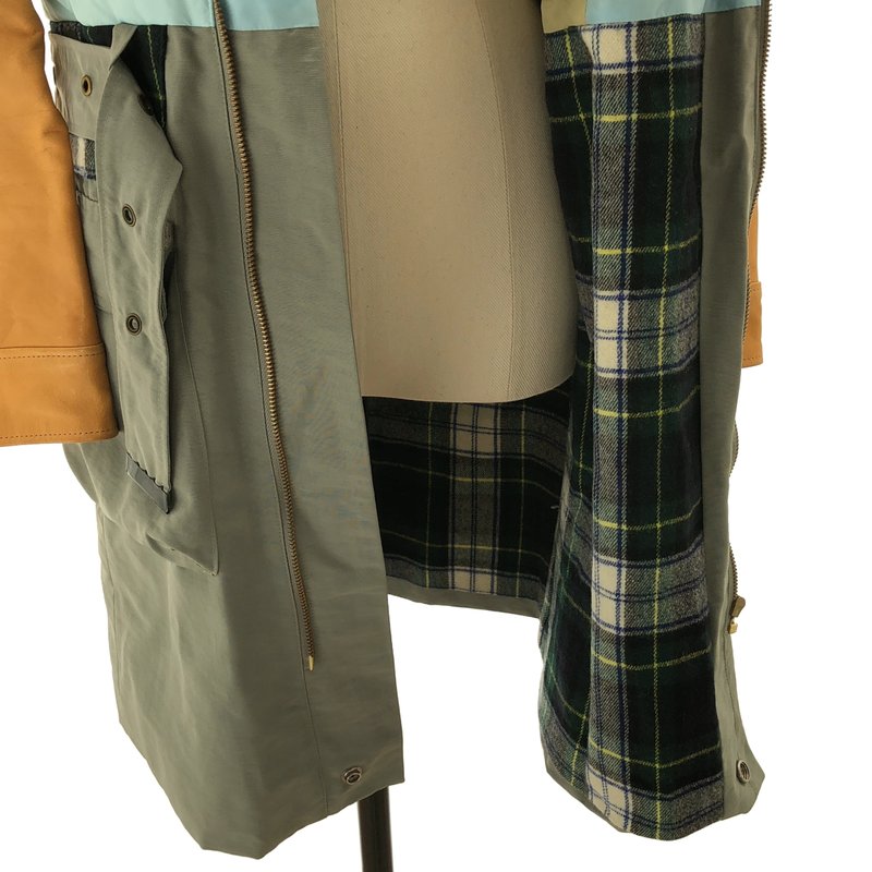 UNDER COVER  / アンダーカバー | 2008AW | UNREALREALCLOTHES期 レザー 異素材切替 ベルテッド ライダースコート | 1 | レディース