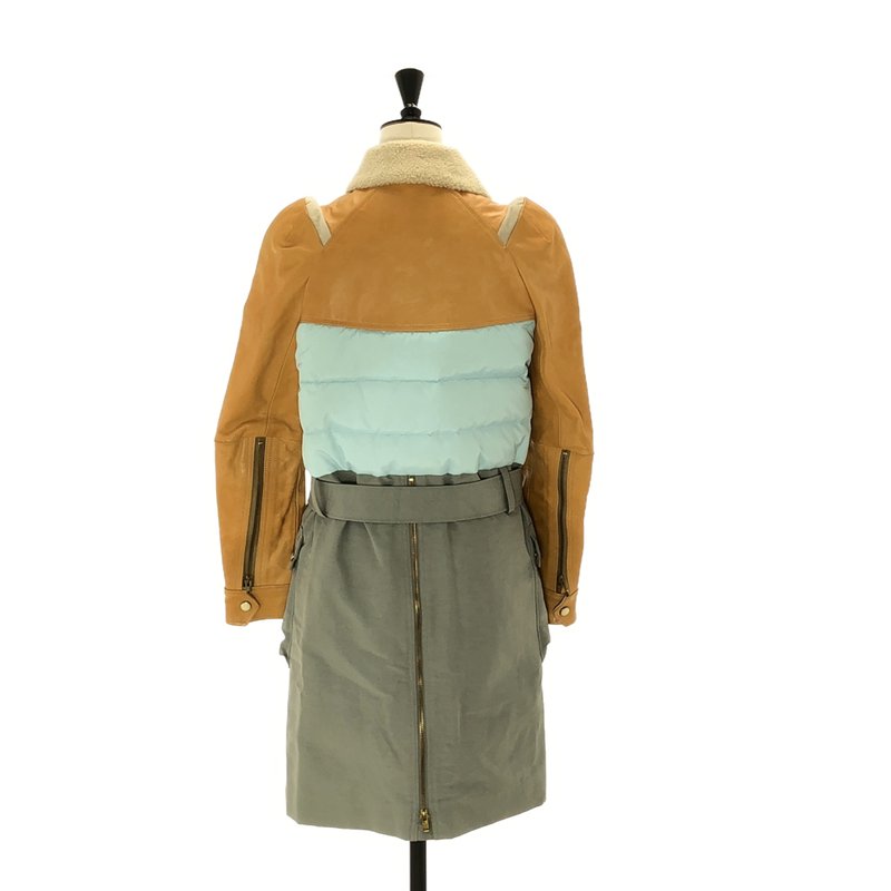 UNDER COVER  / アンダーカバー | 2008AW | UNREALREALCLOTHES期 レザー 異素材切替 ベルテッド ライダースコート | 1 | レディース