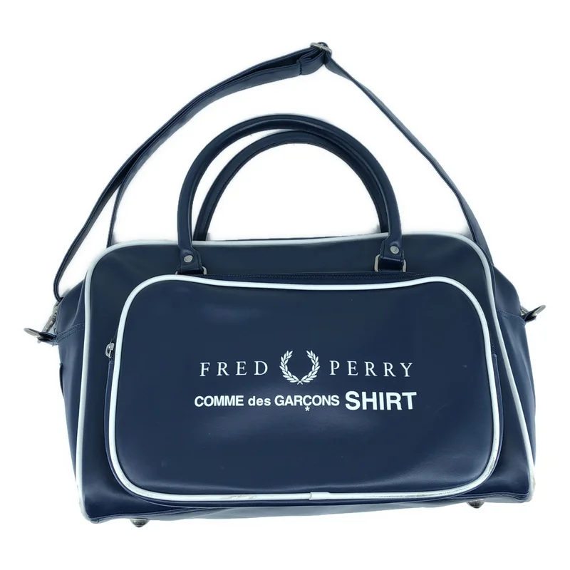 COMME des GARCONS SHIRT / コムデギャルソンシャツ | × FRED PERRY / フレッドペリー 2way ショルダー付き ロゴ ボストン ハンドバッグ |
