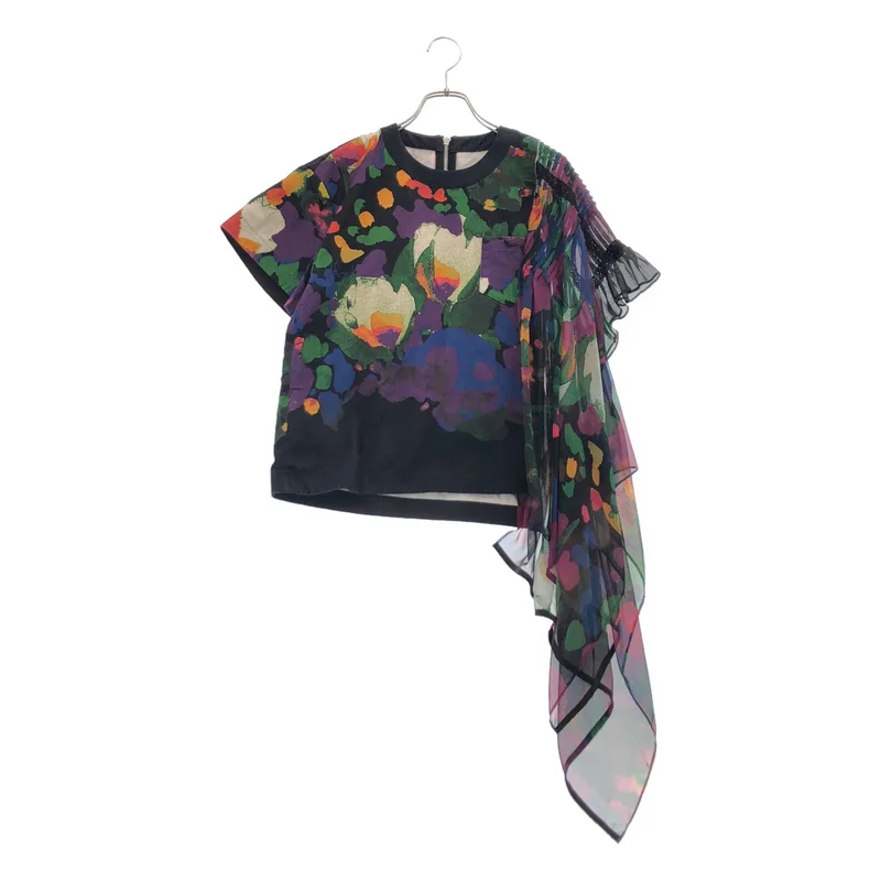 sacai / サカイ | 異素材 マルチカラー プリーツ プルオーバー | 1 | レディース