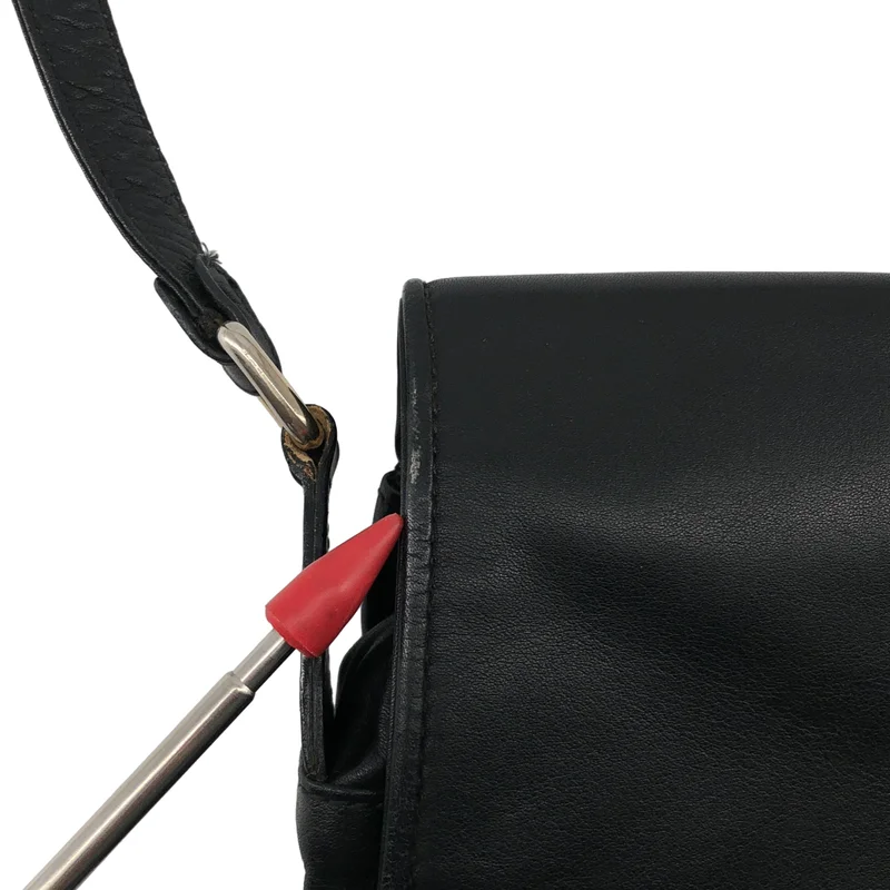 CELINE / セリーヌ | レザー ロゴ フラップ ショルダーバッグ |
