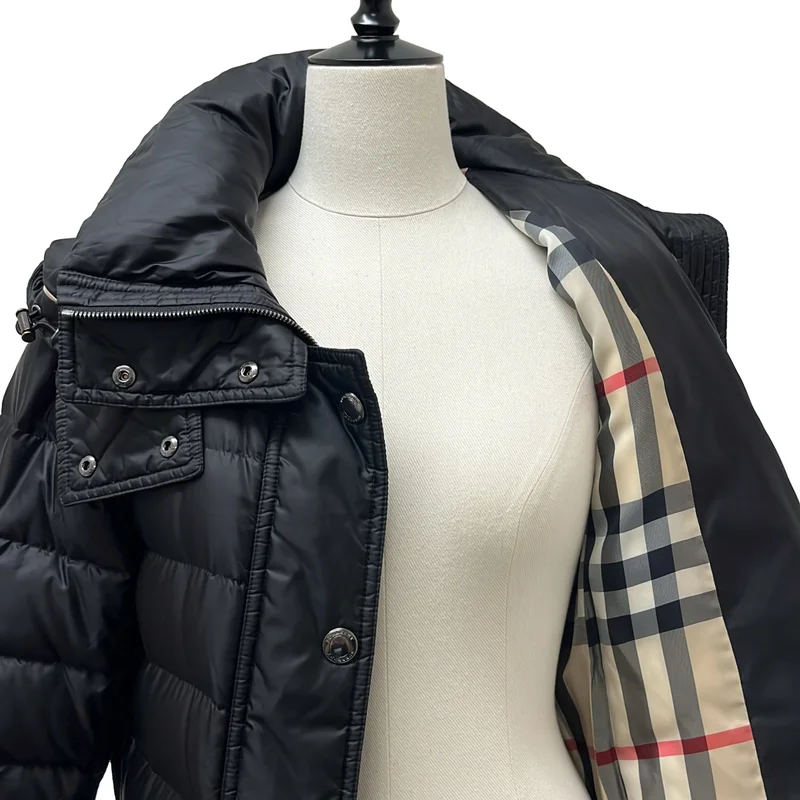 Burberry / バーバリー | ノバチェック裏地 ロングダウンコート | 38 | レディース