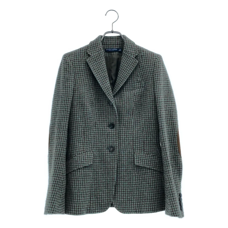 RALPH LAUREN / ラルフローレン | ツイード エルボーパッチ テーラードジャケット | 0 | レディース