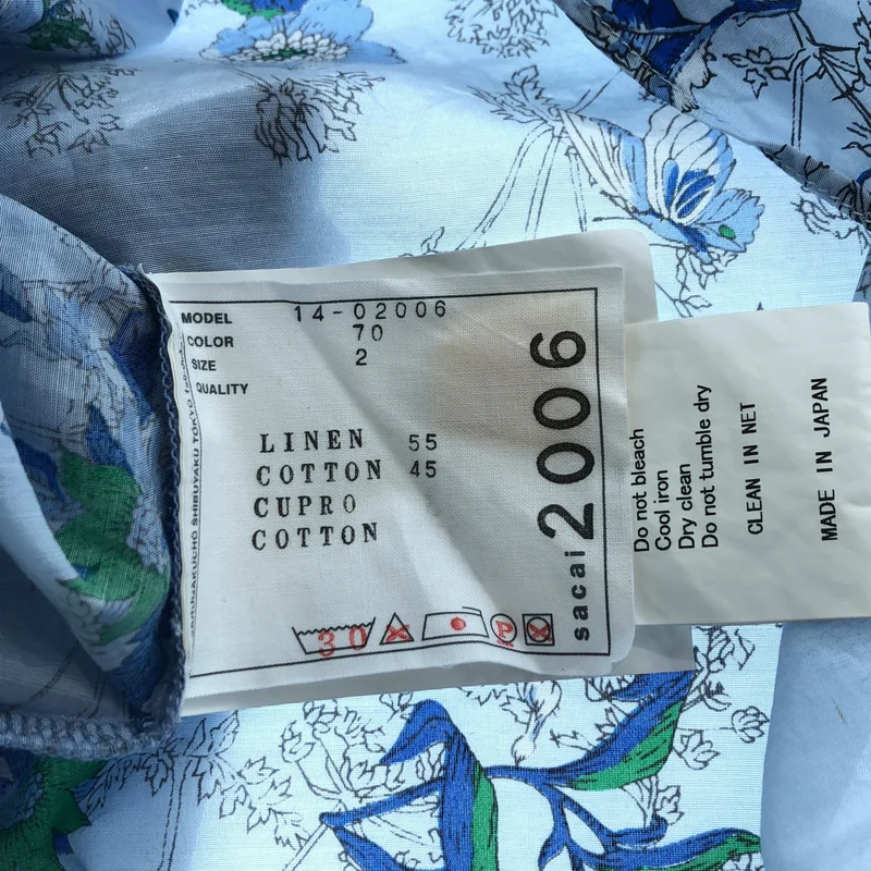 sacai / サカイ | コットン 異素材切替 プリント カットソー | 2 | レディース