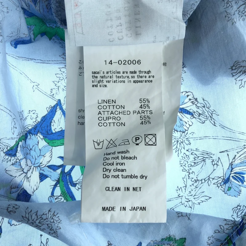 sacai / サカイ | コットン 異素材切替 プリント カットソー | 2 | レディース