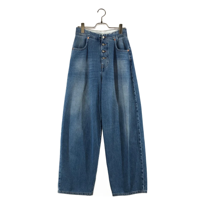 MM6 Maison Margiela / エムエムシックスメゾンマルジェラ | 2020AW | ダメージ加工 ボタンキャロットシェイプ デニムパンツ | 38 | レディース