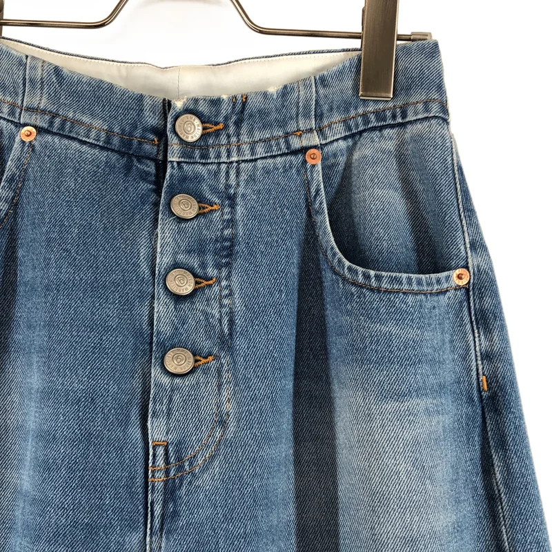 MM6 Maison Margiela / エムエムシックスメゾンマルジェラ | 2020AW | ダメージ加工 ボタンキャロットシェイプ デニムパンツ | 38 | レディース