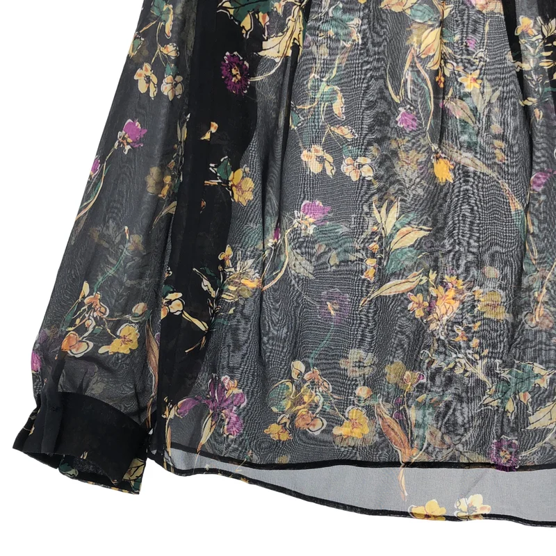 TOMORROWLAND collection / トゥモローランドコレクション | フラワープリント フロントタック シルクブラウス | 36 | レディース